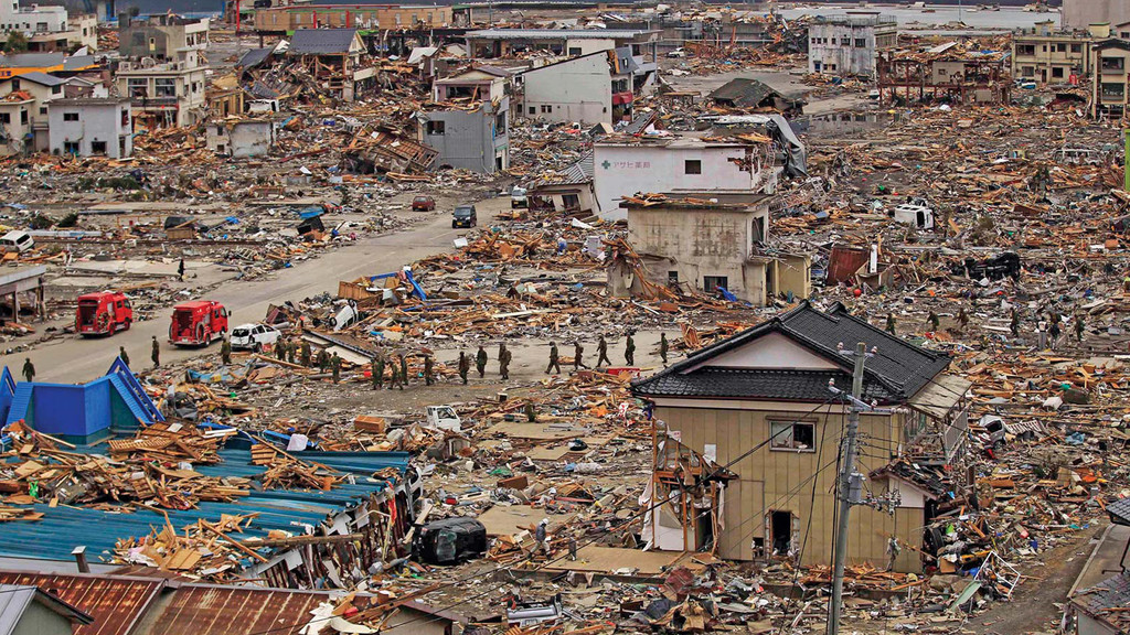 Image of a town after a natural disaster