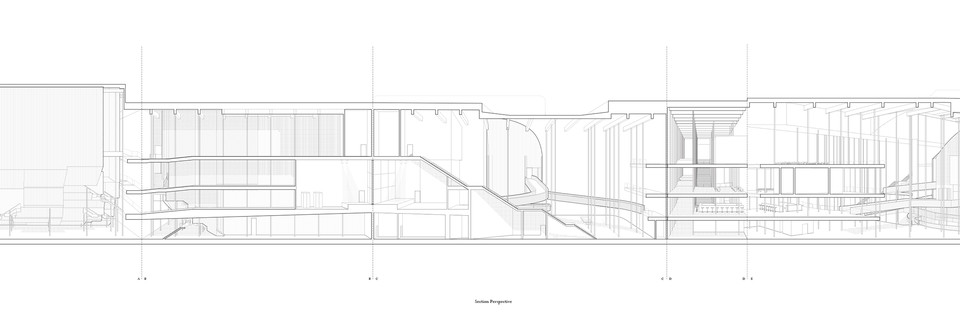 Unrolled sectional perspective drawing.