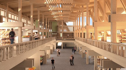 Rendering of the interior market hall