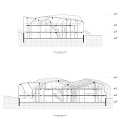 Black and white section drawings.