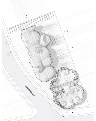 Site plan drawing of building in its context.