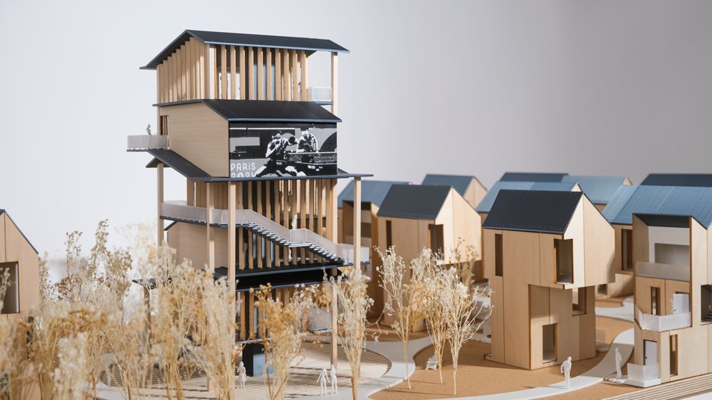 "Staggered City" by Mengru Zhao and Zezeng Fu (both MArch '25) for "Before Rebuilding," Kevin Daly's Winter 2025 Advanced Topics Studio